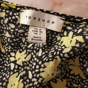 Topshop Yellow and Black Floral Dress